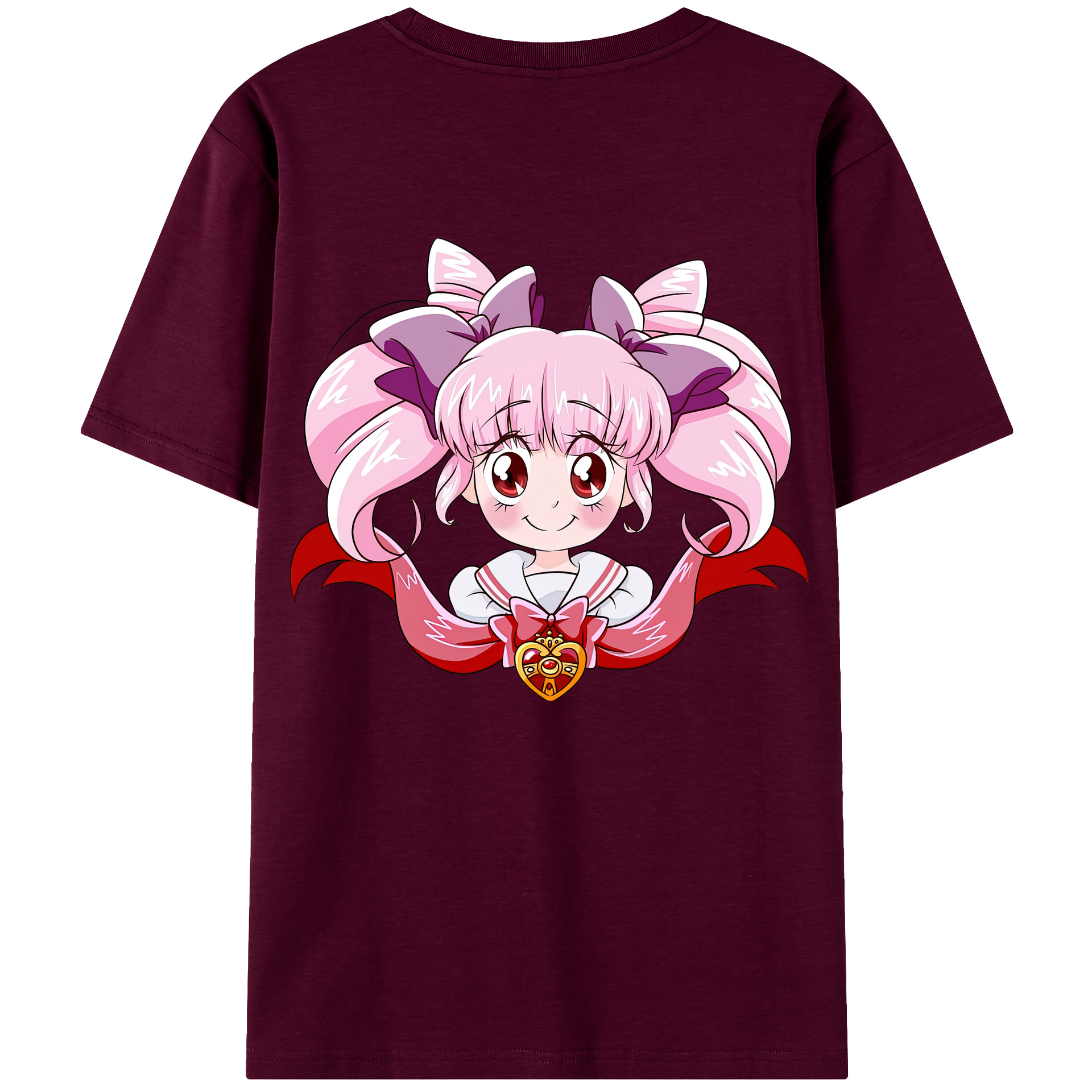 （画像用） 美少女戦士セーラームーン ちびうさ Sailor Moon Chibiusa Tsukino Usagi Small Lady Serenity レディース半袖Tシャツ(バックプリント)